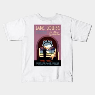 Vintage Travel Poster - Lake Louise in the Canadian Rockies Kids T-Shirt